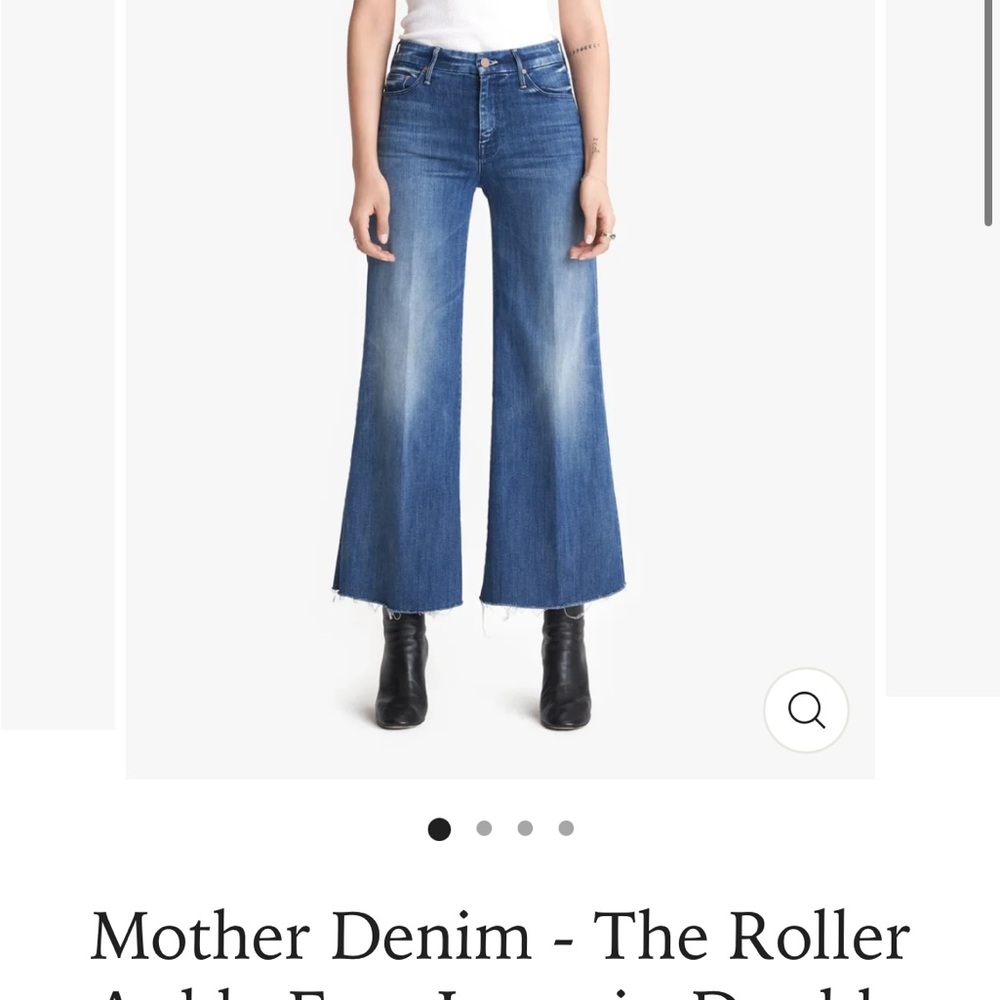 Mother jeans “The Roller Ankle Fray” in double shot espresso, size 29.